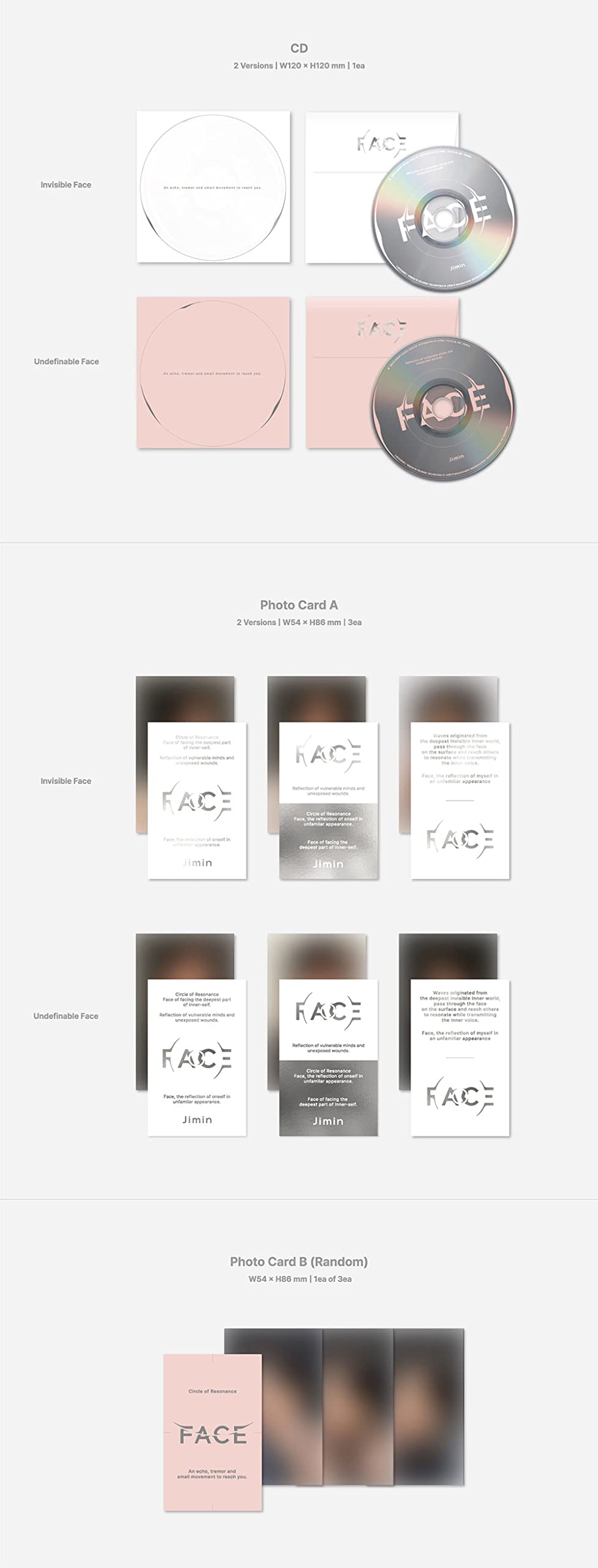 BTS JIMIN - 1ST SOLO ALBUM FACE, [INVISIBLE FACE VERSION]