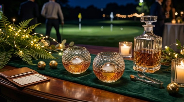 Amazon.com | Golf Club Whiskey Decanter Set with 2 Crystal Glasses
