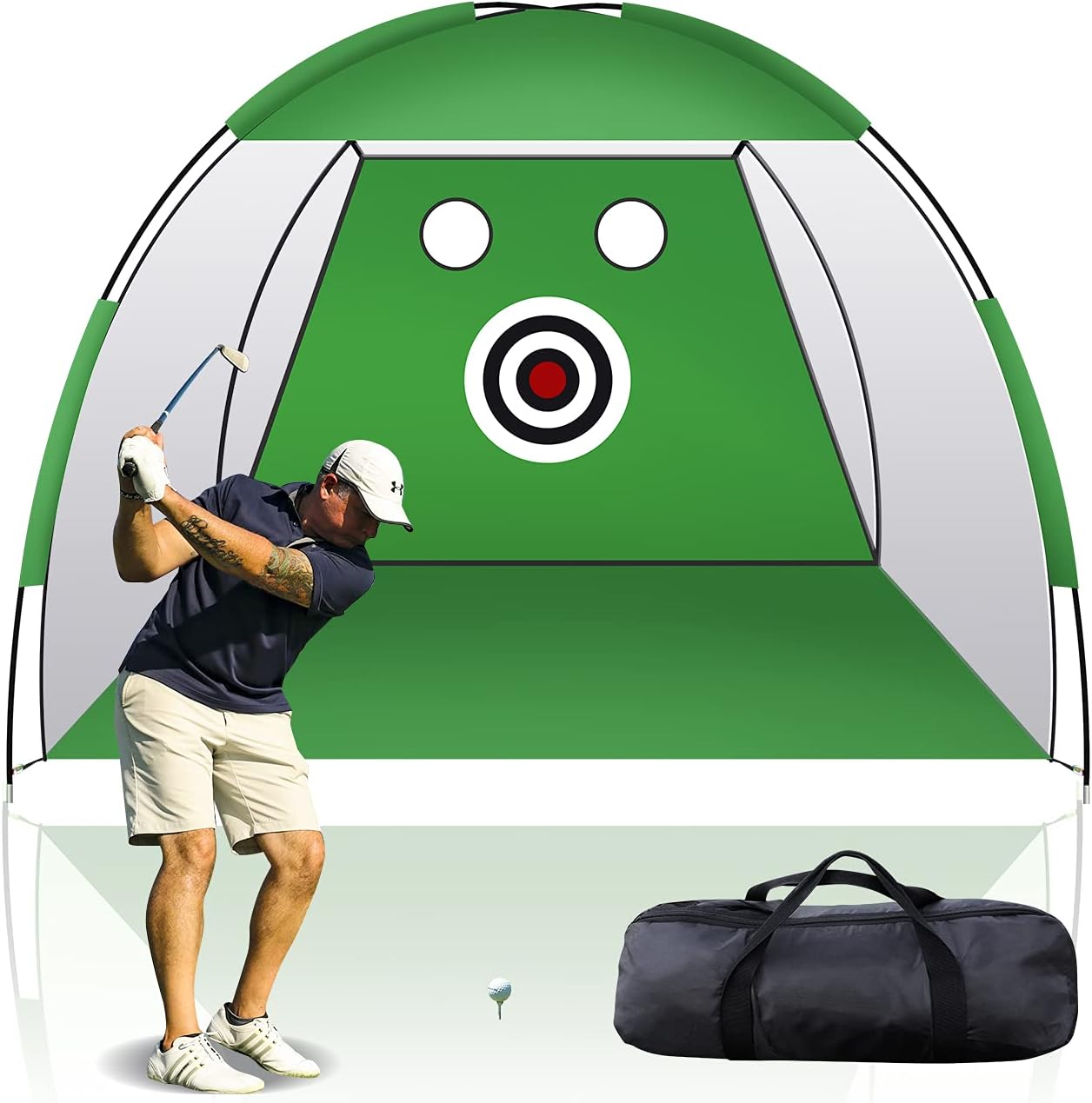 Go Green 10×7ft 7×5ft Golf Htting Net,Golf Practice Nets for Backyard Driving Indoor and Outdoor Home Use Target with Carry Bag Green