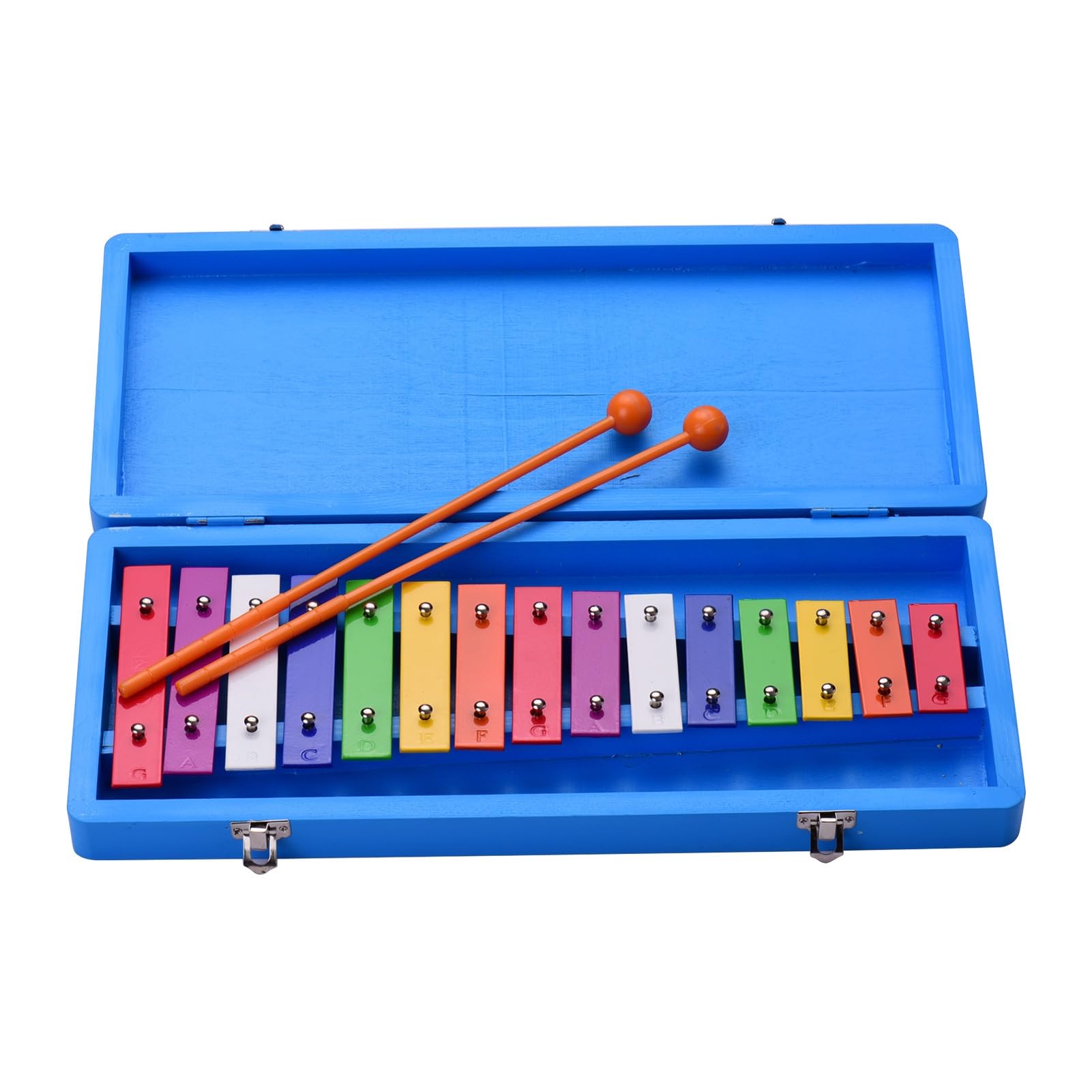 xilófono Profesional Xilófono Glockenspiel De 15 Teclas, Instrumento De Percusión Musical Educativo Temprano Colorido con Mazos De Estuche