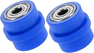 GANAZONO 2 Piezas Rueda de guía de Motocicleta Tensor de Rodillos de Cadena Tensor de Cadena pequeño ajustador de Cadena Tensor de Cadena Mini Bici Tensor de Mini Bicicleta el plastico Azul