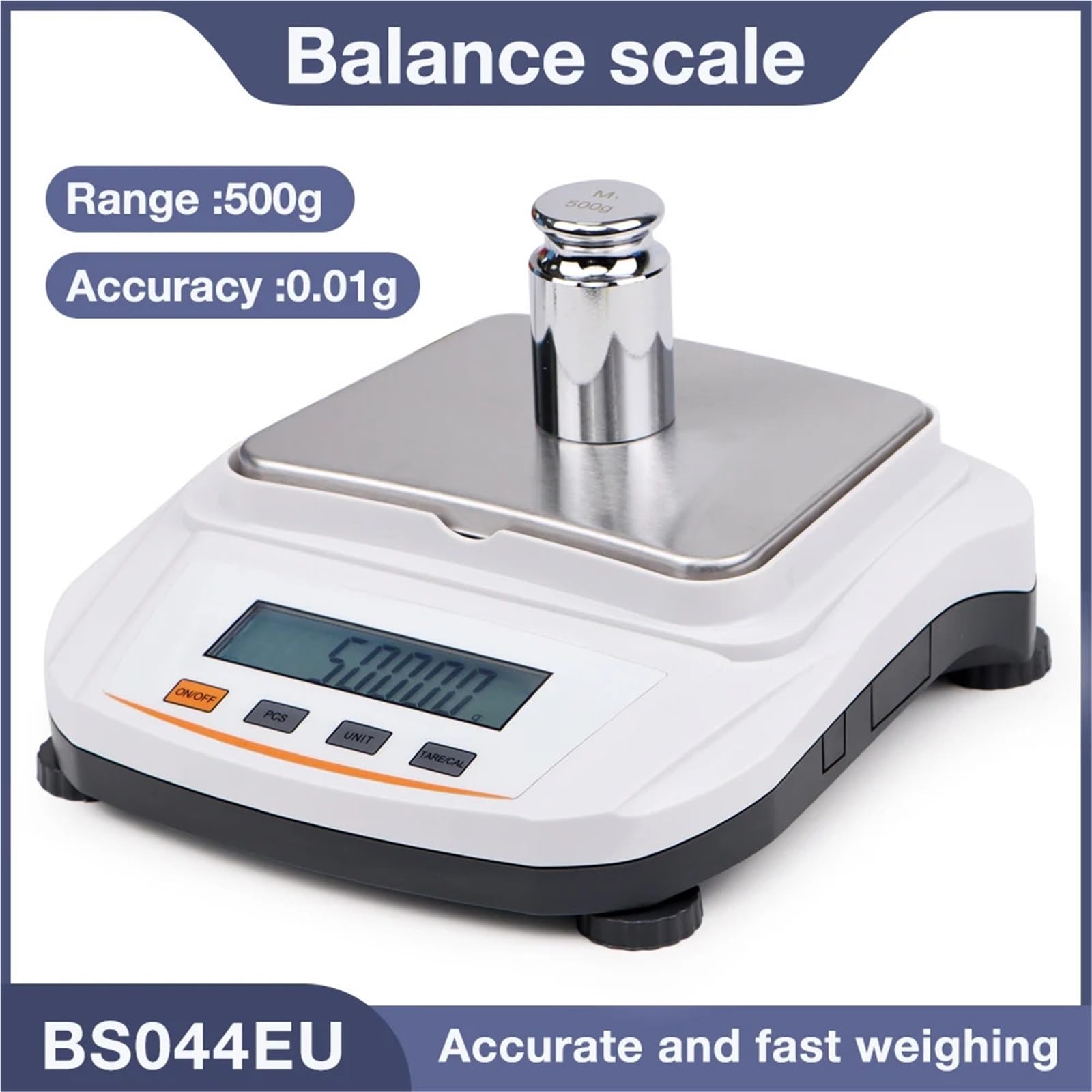 Básculas digitales de laboratorio, Balanza electrónica de 500 g 0,01 g/2000 g 0,01 g, balanza digital de gramos con pantalla LED, balanza analítica de laboratorio de alta precisión.(500g 0.01g)