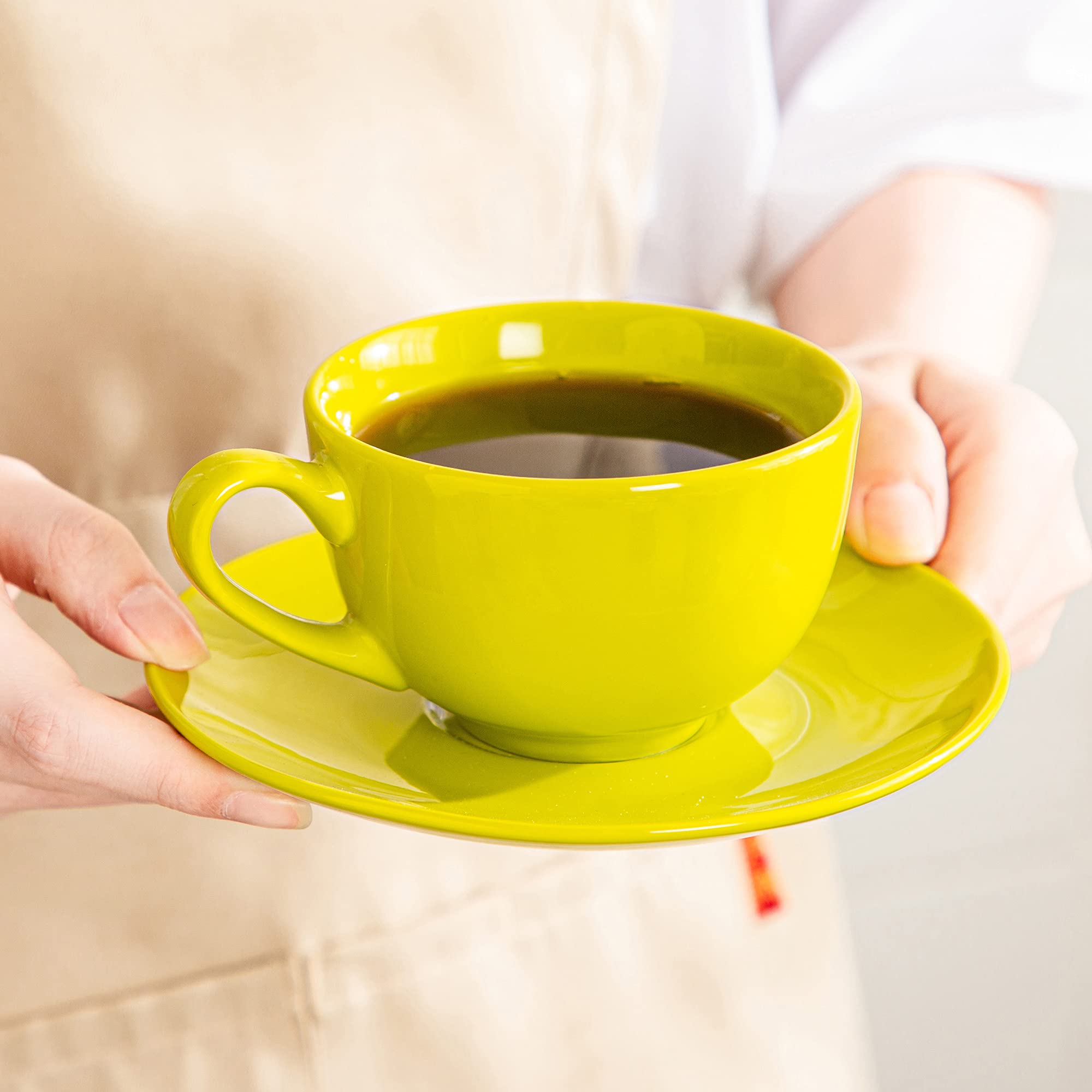 LOVECASA SWEET - Servizio da caffè in porcellana, 12 pezzi, con piattini, per 6 persone, 230 ml