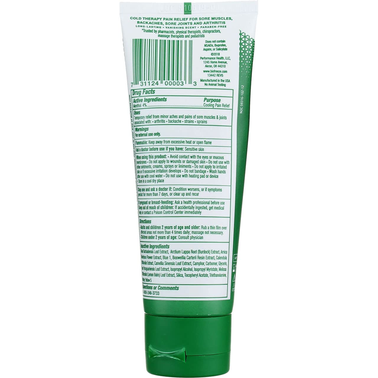 Amazon.com: Biofrezze Gel Pain Relieving 3z : Health & Household