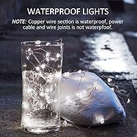 Vista 3 de Paquete de 24 luces de hadas que funcionan con pilas [3 modos], 2,1 metros, 20 luces LED mini centelleantes, impermeables, con alambre plateado