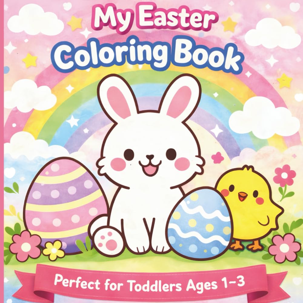 My Easter Coloring Book: A Cute and Simple Easter Coloring Book for Toddlers Ages 1-3| Big Bold Easy Pictures of Bunnies, Eggs & Spring Fun