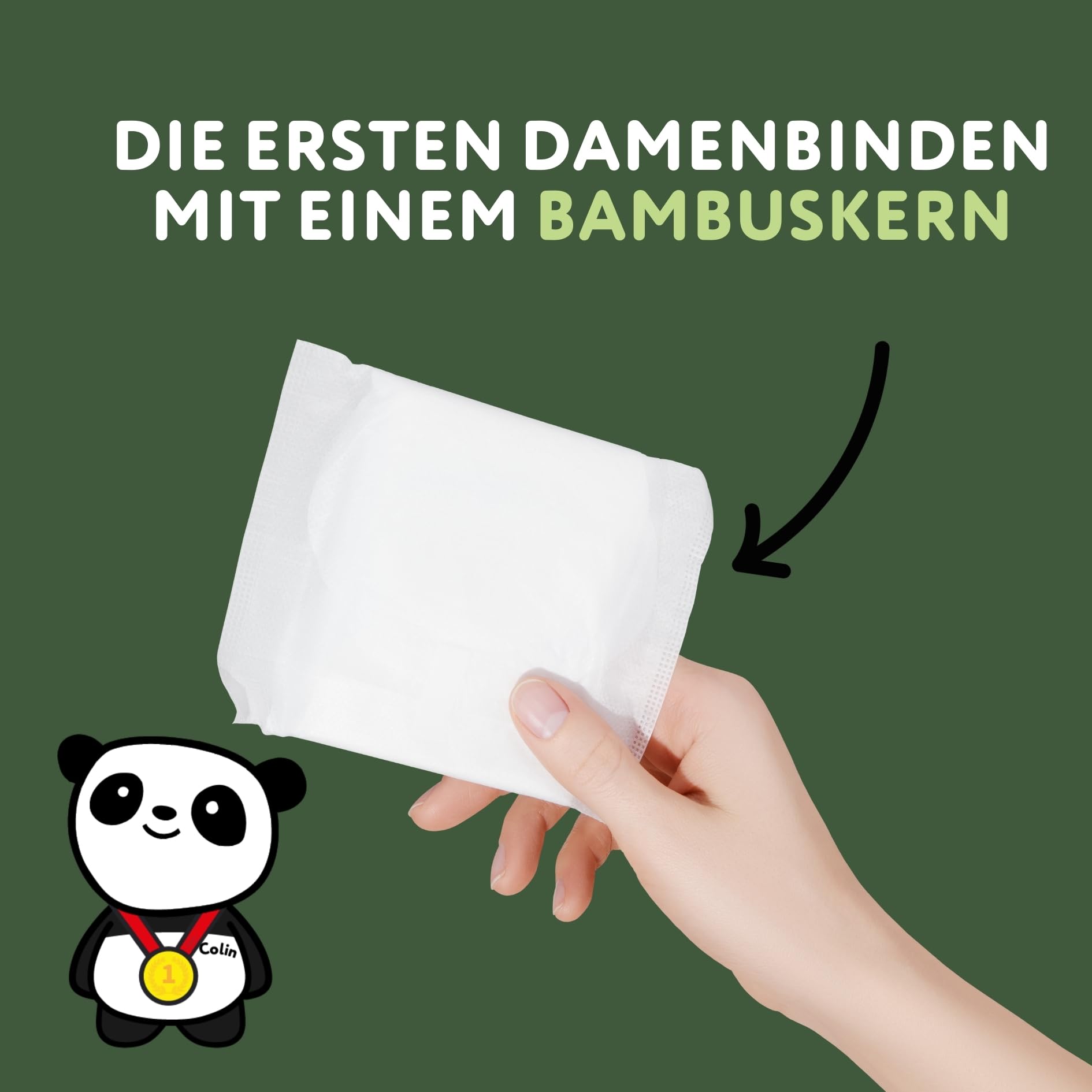 The Cheeky Panda Podpaski higieniczne z bambusa ze skrzydłami – normalne – 15 podwiązek – super chłonne i nie zawierają plastiku