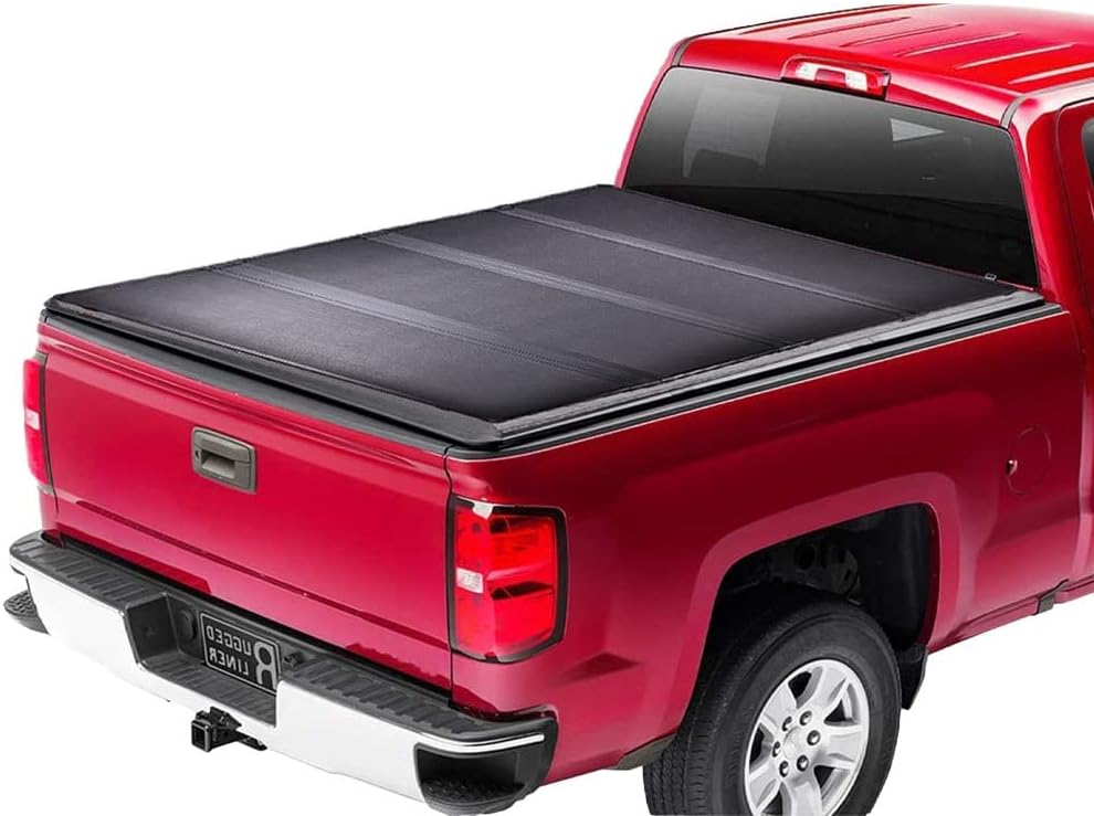 PIT66 Upgrade Hard 4-Fold Truck Bed Tonneau Cover, Compatible with 1988-2007 Chevy Silverado/GMC Sierra (Excl. 2007 New Body Style) ONLY Long Bed 8'