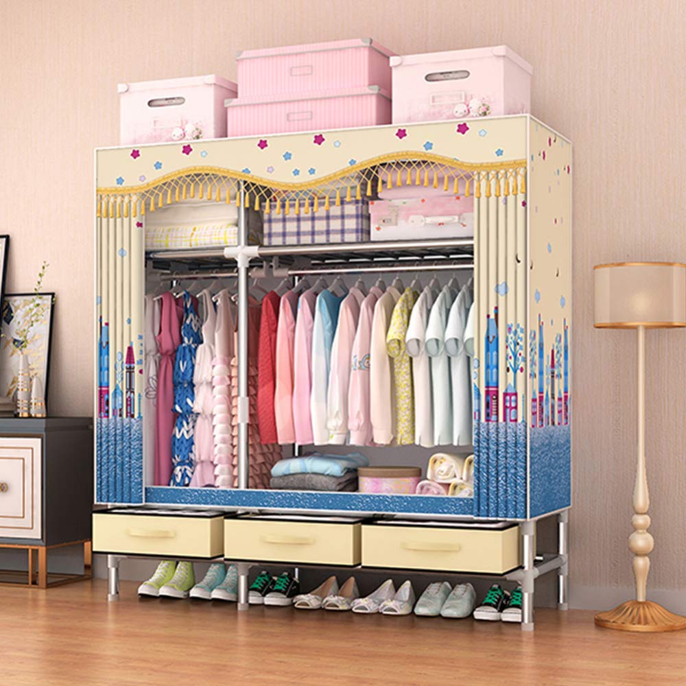Garde-robe portable pour résoudre le manque de placards dans une chambre adulte