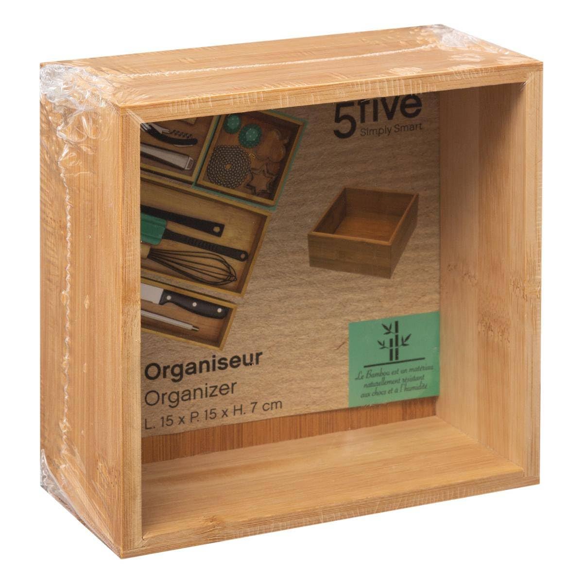 Five - Support Tablette En Bambou 20x25cm - Organiseur De Cuisine - Design Naturel Et Pratique