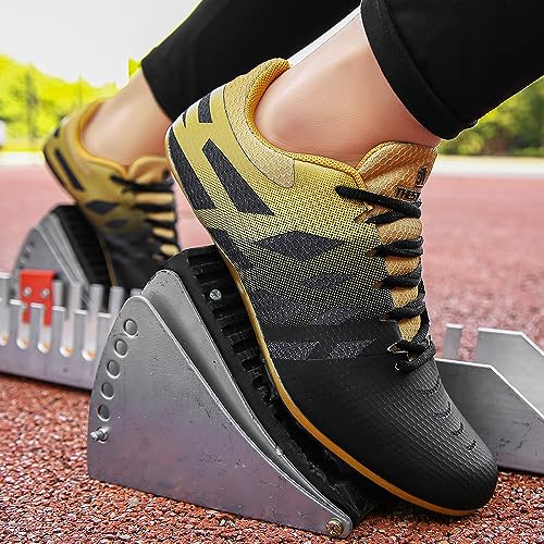 Image of New Track and Field Shoes for Men Women Kids Boys Girls 8 Spikes 100-400 Meter Running Racing Shoes Professional Sprint Sport Sneakers
