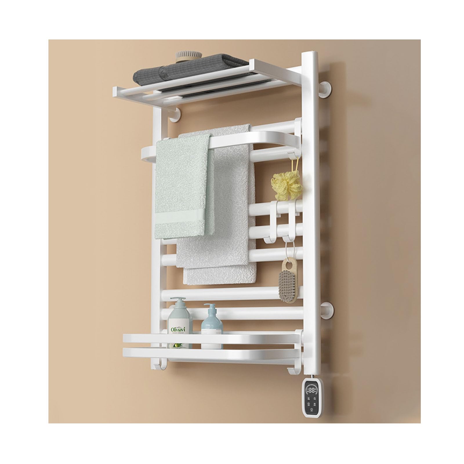 Toallero de pared con estante para eliminar la humedad en albornoces