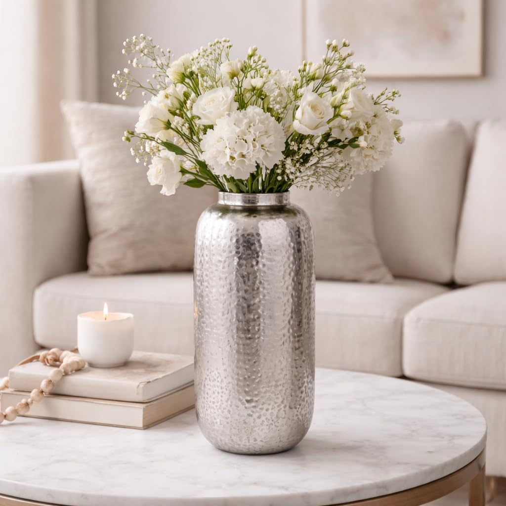 Flower Vase | Flower Pots for Home Decor, Living Room, Bedroom, Office, Gifting, Colour Silver (IDM22241)-image-38