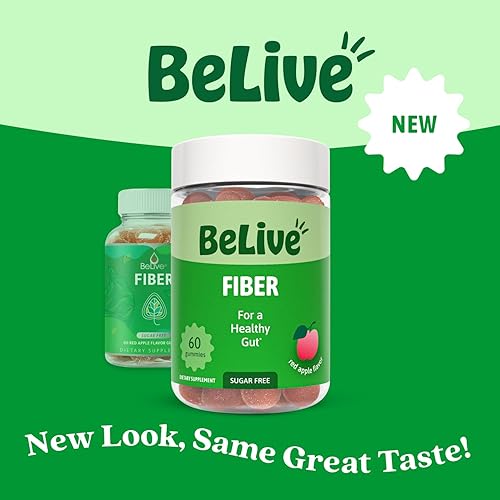 Miniatura 3 de BeLive Fiber Gummies - Prebiotic Fiber Supplement with Chicory Root & Inulin for Digestive Support & Overall Gut Health I Vegan, Sugar Free Gummies