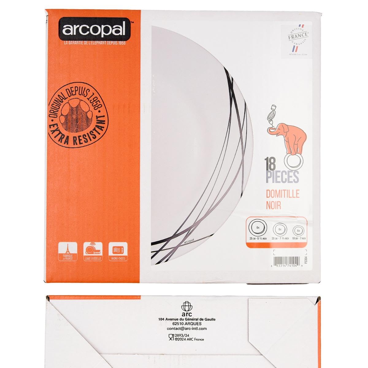 Amazon.com | Arcopal Domitille Black Opal Extra-Resistant Glass