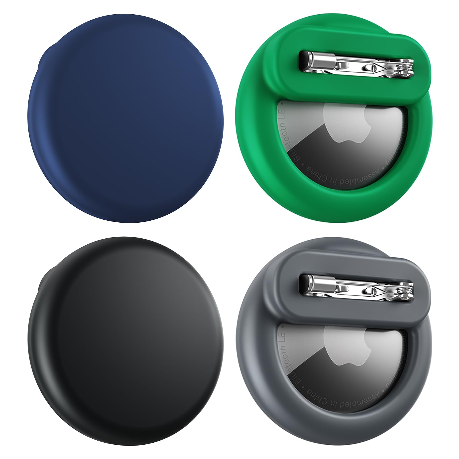 Compatible for Air Tags-4 Pack Apple Kids Hidden, for AirTag Hidden Kid Holder with Invisible Pin, for Kids, Elderly, Luggage, Clothing (Black Dark