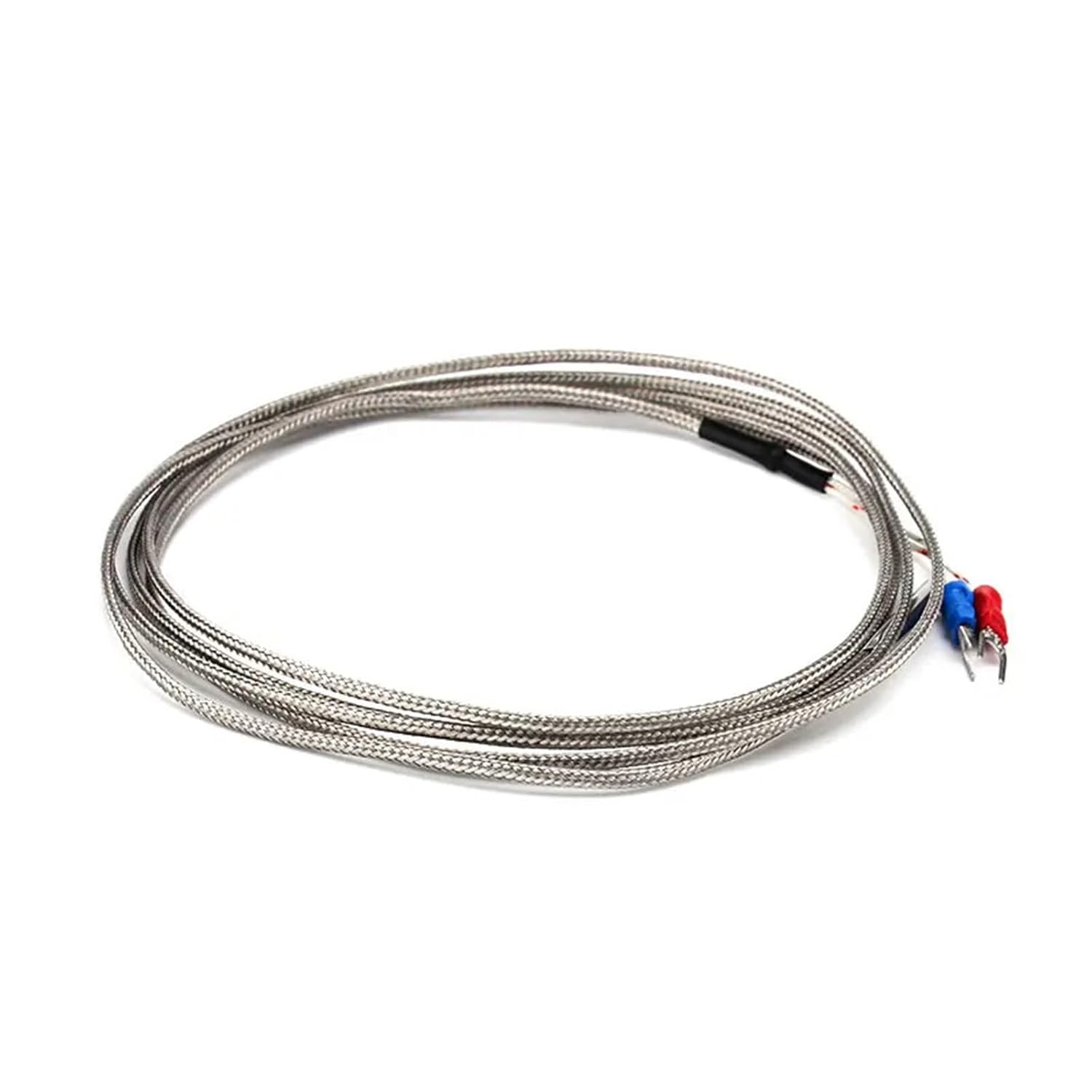 4mm*30mm K 1-5m Probe Type Shielded Braide Wire Thermocouple Temperature Sensor for Controller 1Pcs(K Type 5m)