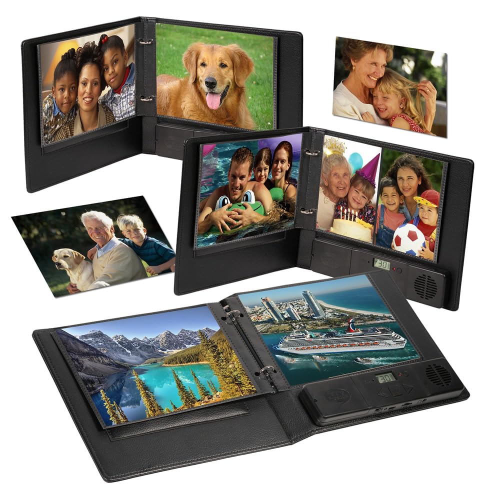 Talking Products, Deluxe Aufnehmbar MP3 Fotoalbum, Sprachaufzeichnung mit über 2 Stunden Gesamt Aufnahmezeit, 30 Seiten. Ideales Erinnerungsbuch und Begrüßungsbuch zur Annahme. Schwarz