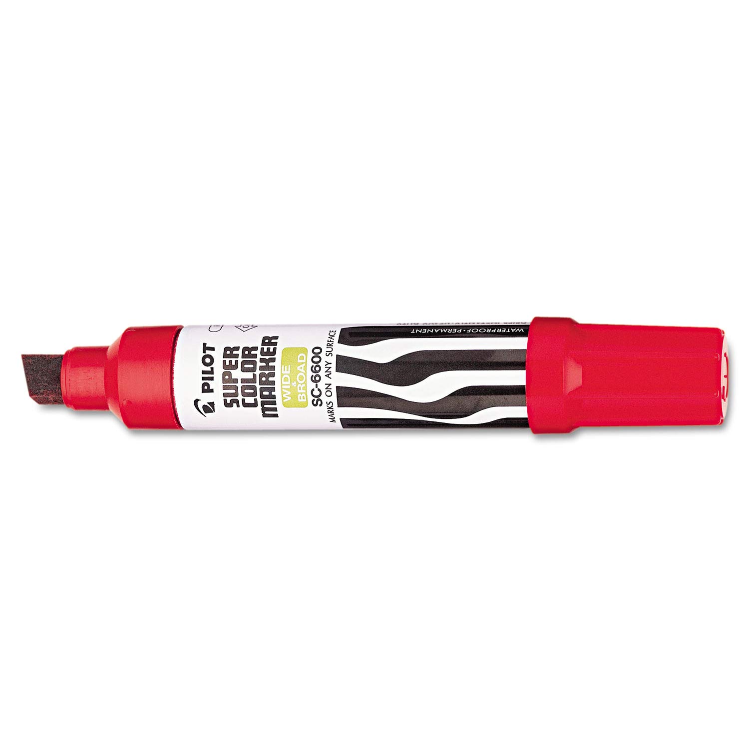 45300 Jumbo Refillable Permanent Marker, Broad Chisel Tip, Red