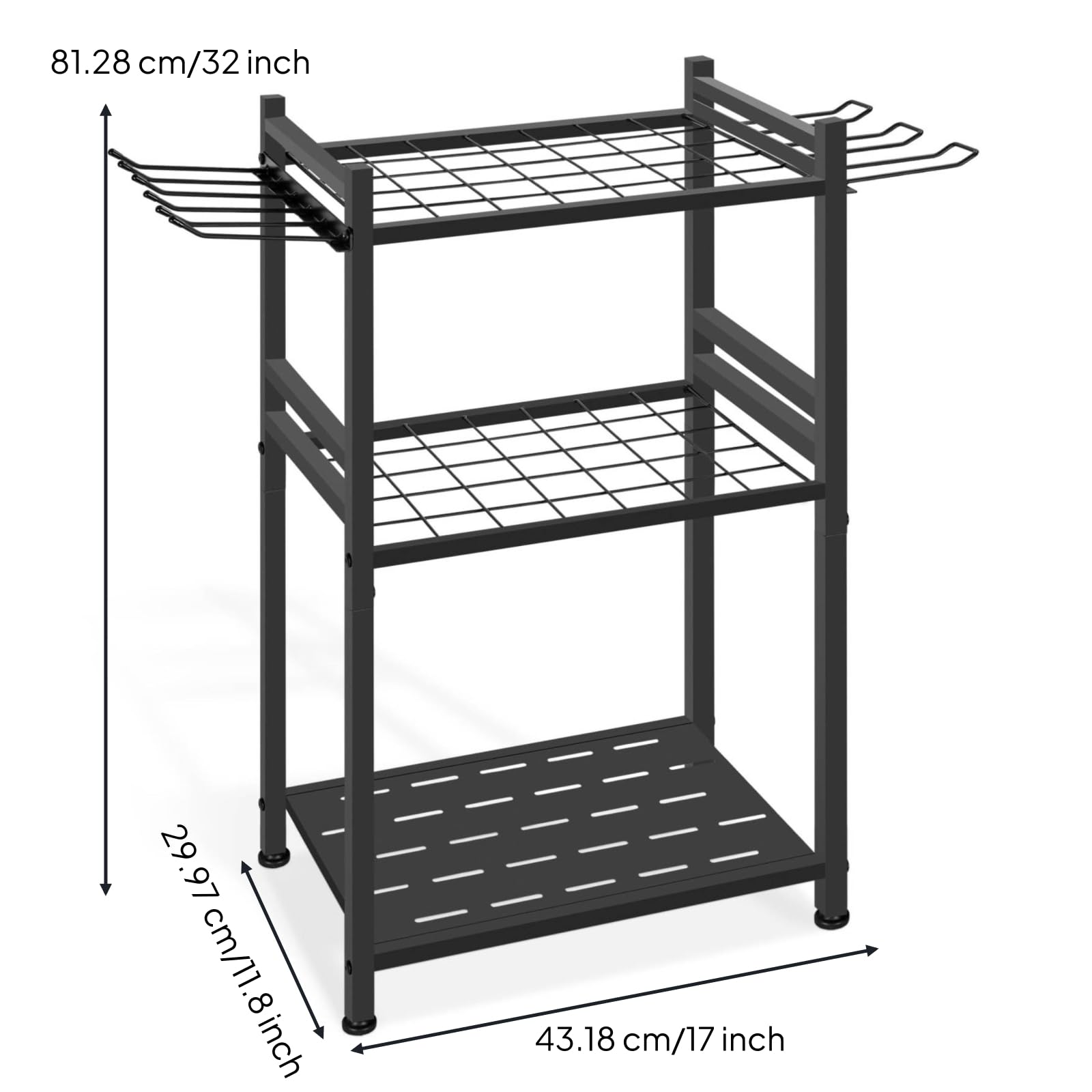 Colcolo Organizzatore Esterno Portattrezzi da Giardino Scaffale Ripiano Portaoggetti con Supporti Laterali in Acciaio al Carbonio Alloggiamenti Salvaspazio