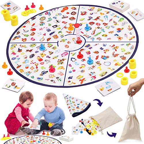 Matching Board Memory Game, Little Detective Card Games for Kids and Family with A Foldable Mat, Preschool Learning and Educational Toy for Toddlers 3,4,5,6,7 Years Old Boys and Girls, 23 Inches