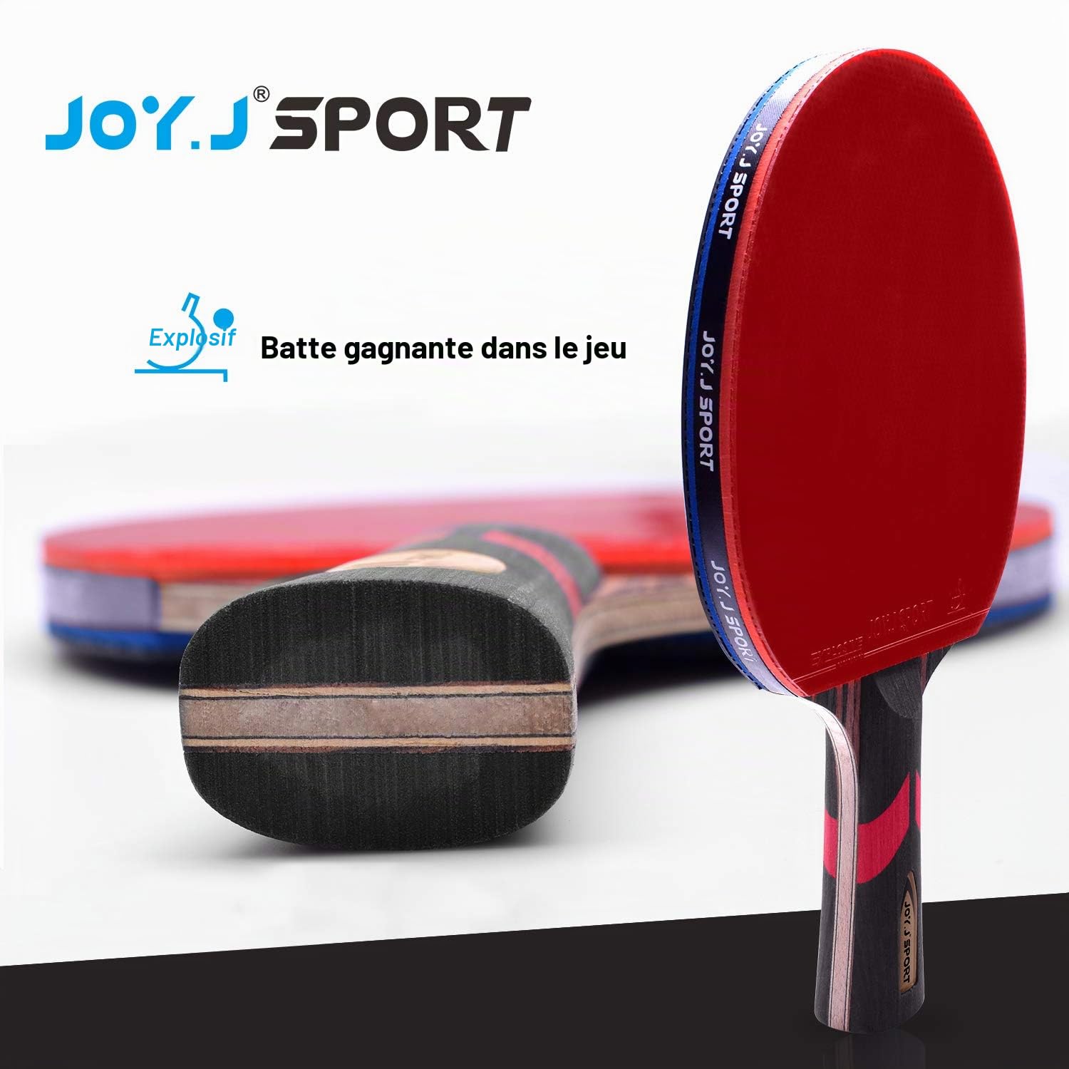 Raquette de tennis de table professionnelle en bois 9 plis, approuvée ITTF avec sac de rangement, parfaite pour les intermédiaires et avancés