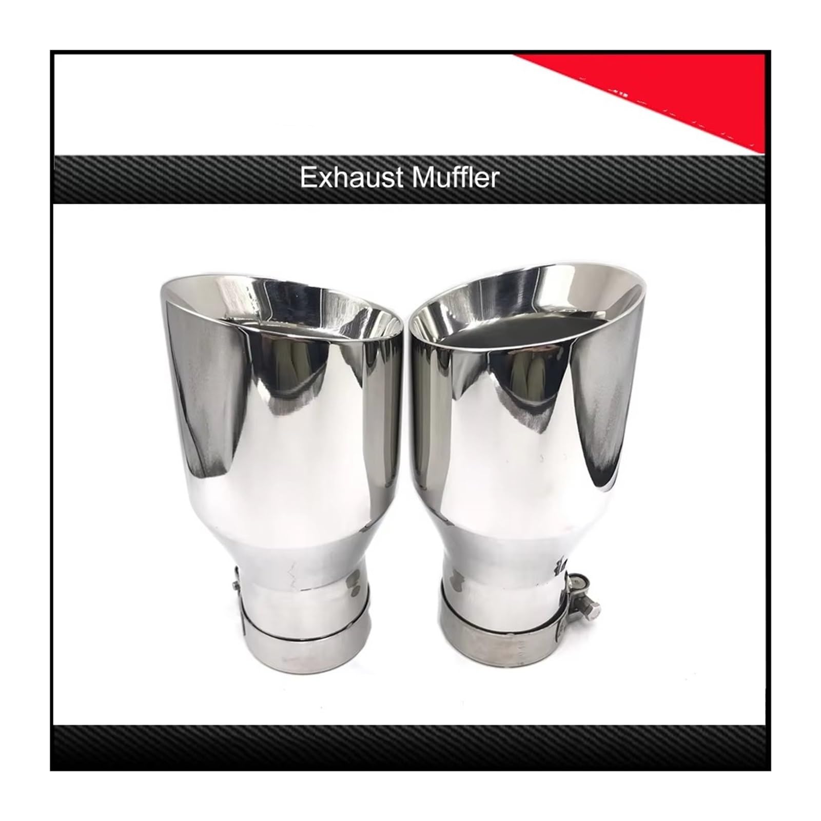 Silenciador Cola Tubo Escape Universal Acero Inoxidable + Punta Para Coche 1 Pieza Car Escape Tubo