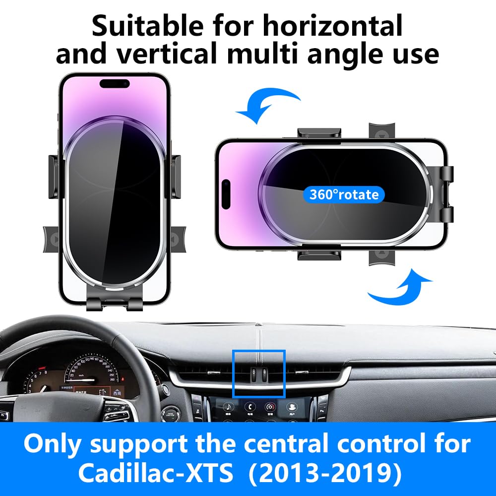 Custom Fit Car Phone Holder For Cadillac XTS (2013-2019) - Auto-Lock Gravity Mount For IPhone & All Smartphones