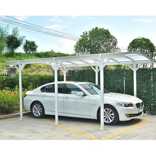X-METAL Carport Autoportant en Aluminium Blanc et Polycarbonate 6mm 15,15m² | Abri Voiture avec Kit d'ancrage et Gouttières | Structure Robuste Anti-UV et Résistante aux Intempéries