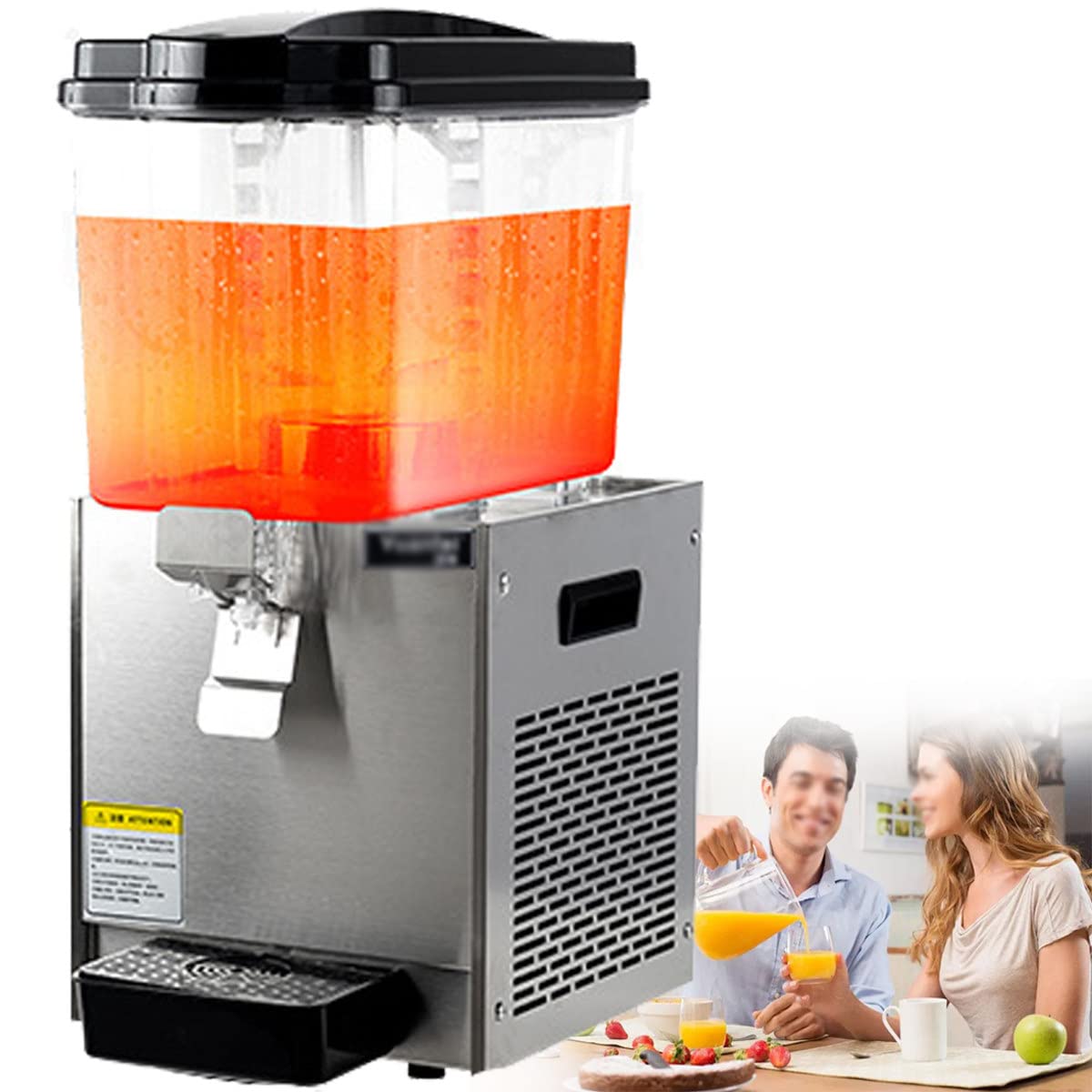 Dispensador de bebidas para el hogar comercial máquina de bebida de té helado frío acero inoxidable dispensador de cubos de bebidas transparentes restaurante fiesta de jugo