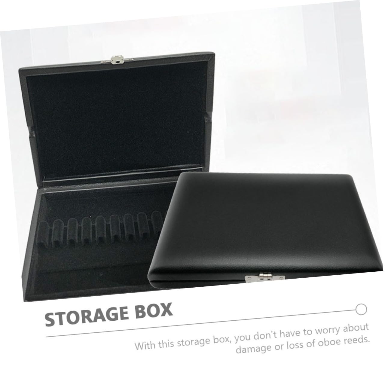 Wakauto Carrying Case Compact Storage Box 6 Reeds Made of Pu Wood Easy to Open Close