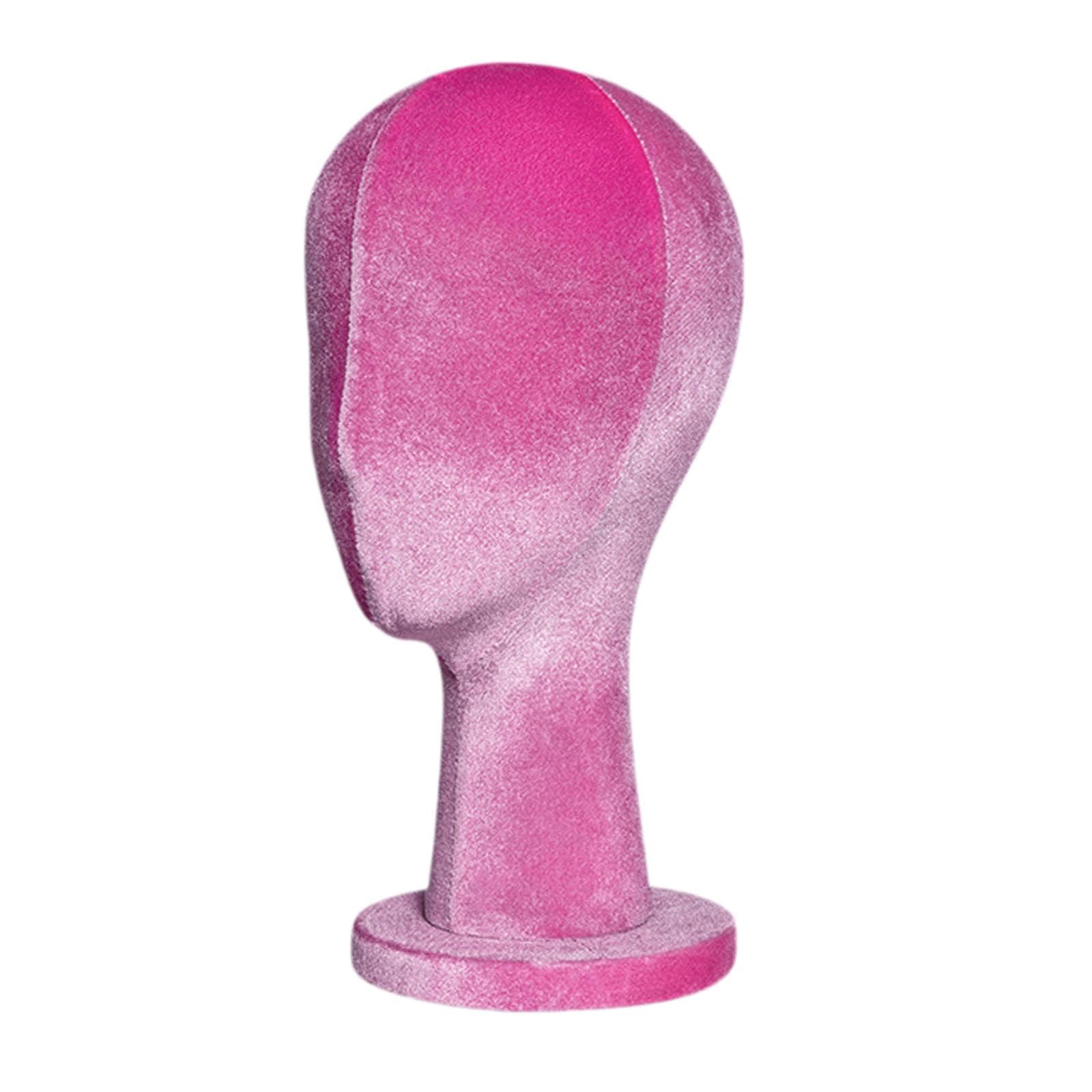 Haarteilständer, Weiblicher Kopf, Schaufensterpuppe, Samtkopf, Kopfform, Perückenständer Aus Fiberglas, Geeignet für Geschäfte, Einkaufszentren, Rose Rot