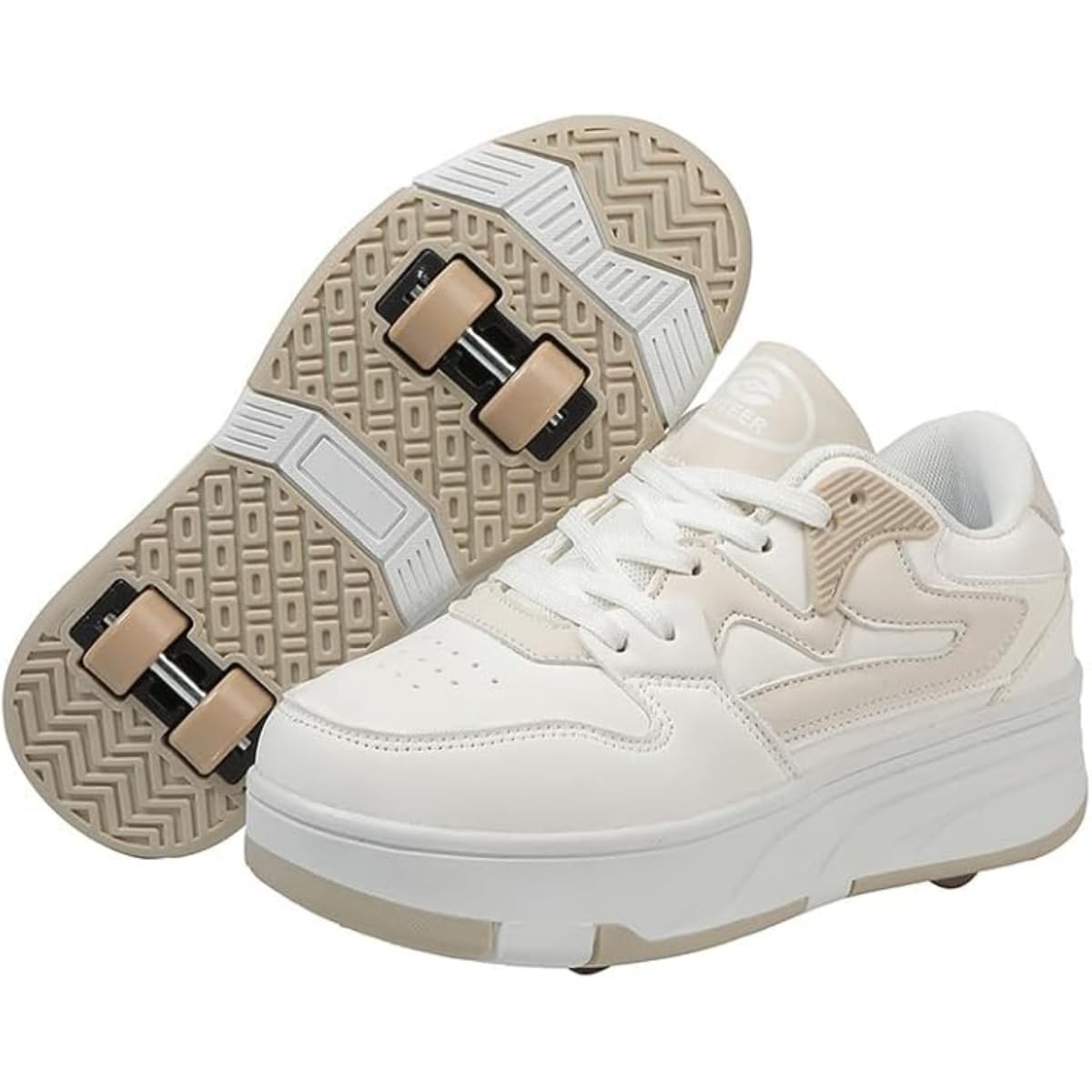 Chaussure Roulette Enfant Garçons Filles avec 4 roulettes Chaussures A roulettes Retractable Basket Roller Réglables Adolescents pour Intérieur Extérieur