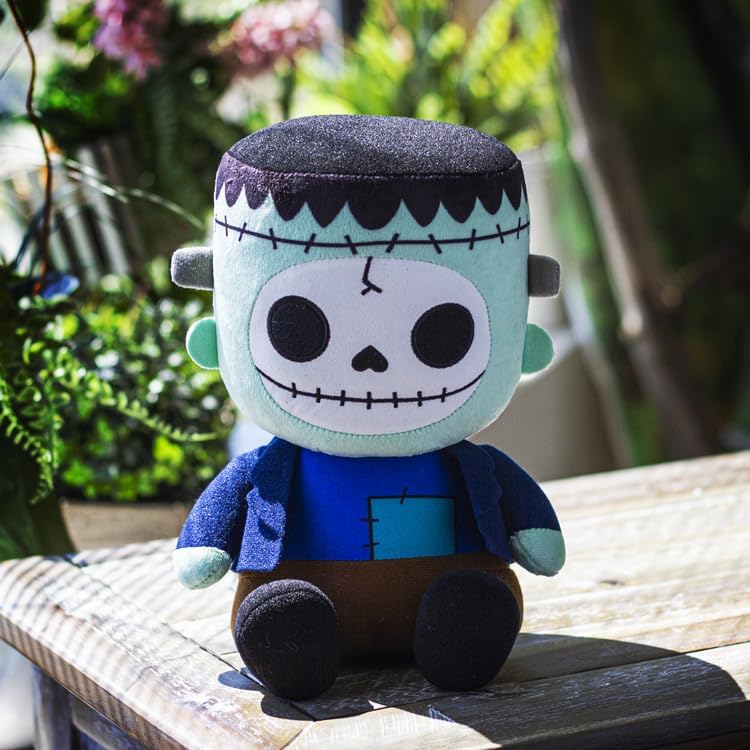 Vista 3 de Ebros Gift Furrybones Frankie The Frankenstein Golem esqueleto monstruo figura suave de 9.5 pulgadas de alto, huesos peludos, desayuno, Osario