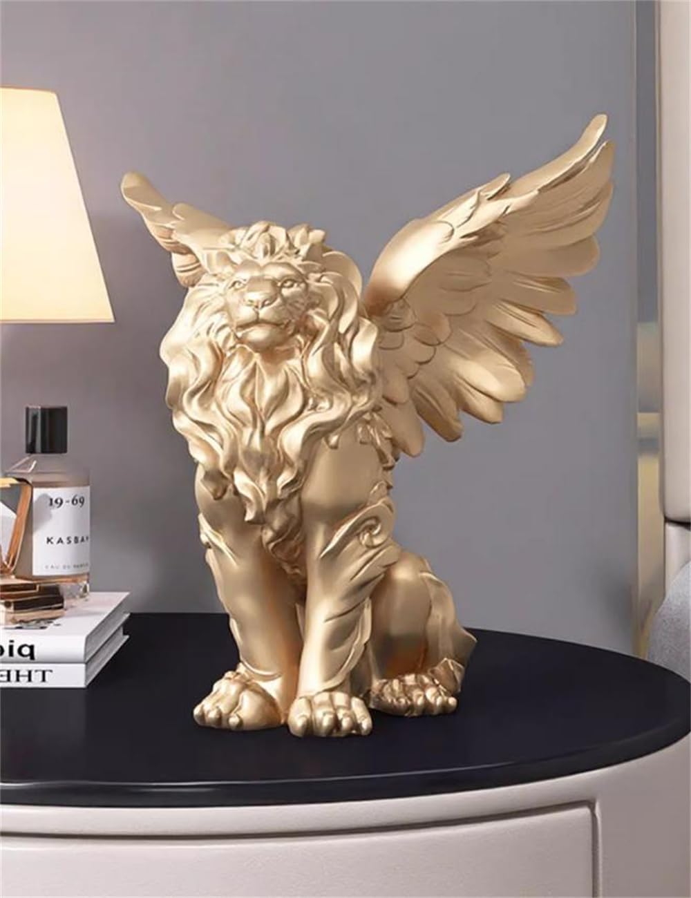 Amazon.co.jp: tonntyann 翼 ライオン像 置物 動物の飾り 彫刻風 樹脂
