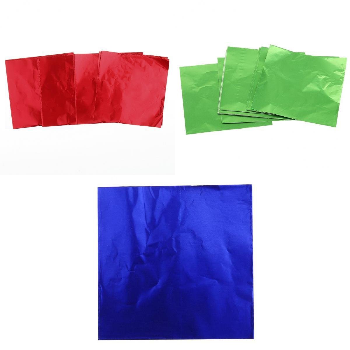 Merishopp 300 Pieces 8x8cm Chocolate Sweets Foil Wrappers DIY Package Candy Papers-image-2