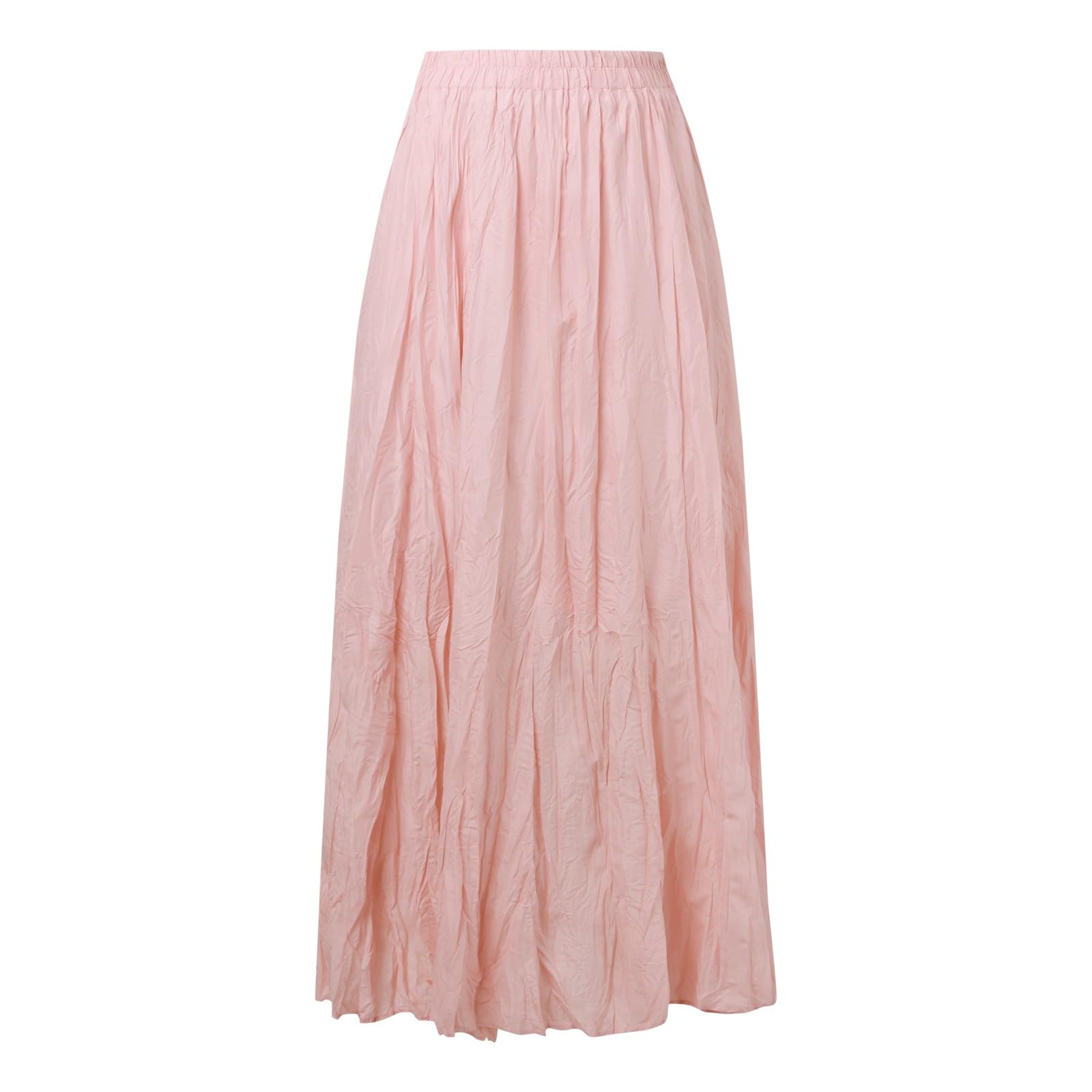 Abito da Donna Casual Vita Alta Pieghe, Stile Sporco, Gonna Lunga Ampia Spiaggia