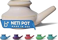 Baraka Ceramic Neti Pot 10oz - Handcrafted Nasal Rinse for Sinus Relief, Dishwasher Safe, Food-Grade Glazes