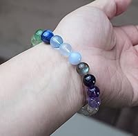 Vista 107 de Precious Gemstone Natural Crystal Healing Bracelet, Rutilated Quartz, Moonstone, Quartz Handmade Original Design Bracelet