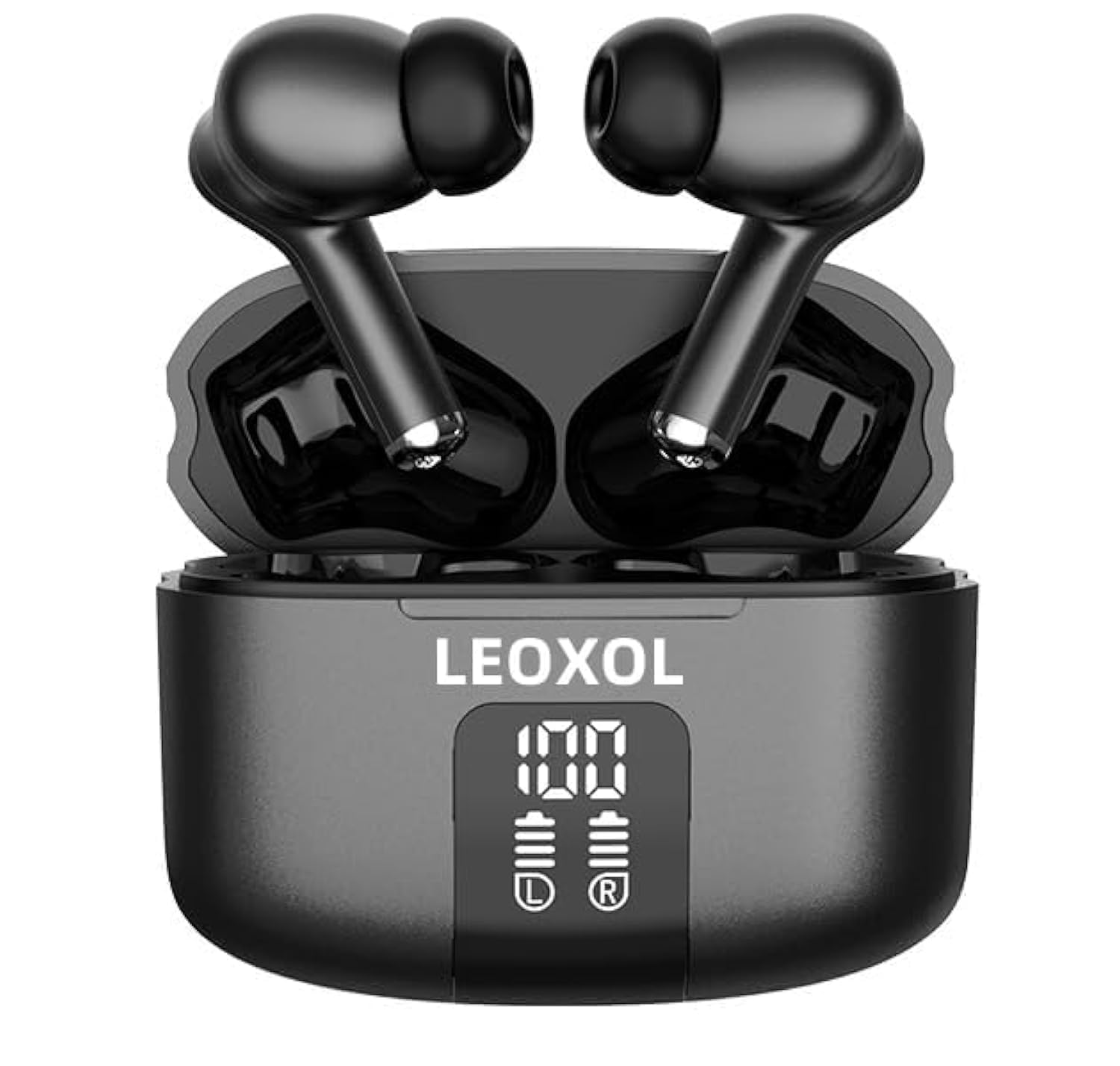 True Wireless Earbuds, Bluetooth Earphones 60H Playback, CVC Noise Cancelling with Wireless Charging Case, in-Ear Stereo Wireless Earphones Built-in Mic, LED Display, IPX7 Waterproof Sport Headphones