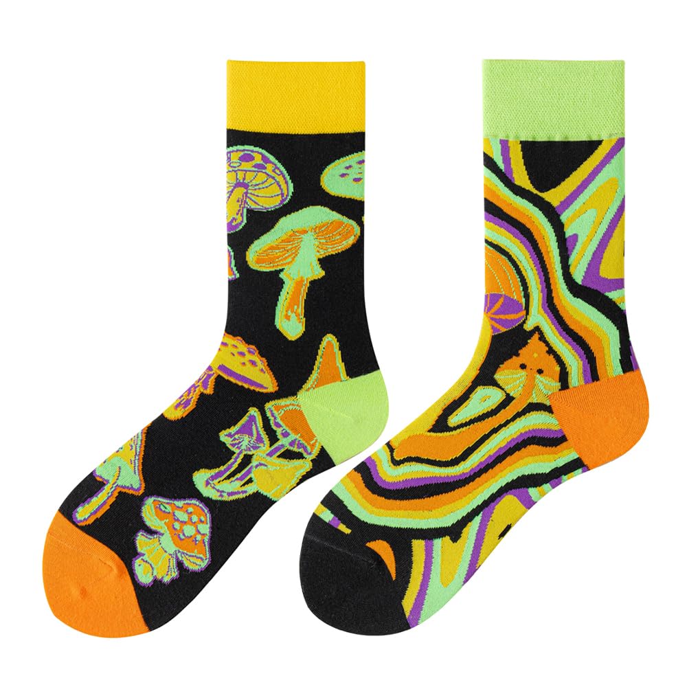 Calcetines Divertidos Unisex para Mujer y Hombre con Diseños Asimétricos en Par - Temas Animales, Comida, Fruta, Deporte y Arte en Algodón - Ideal para Regalos — view 175