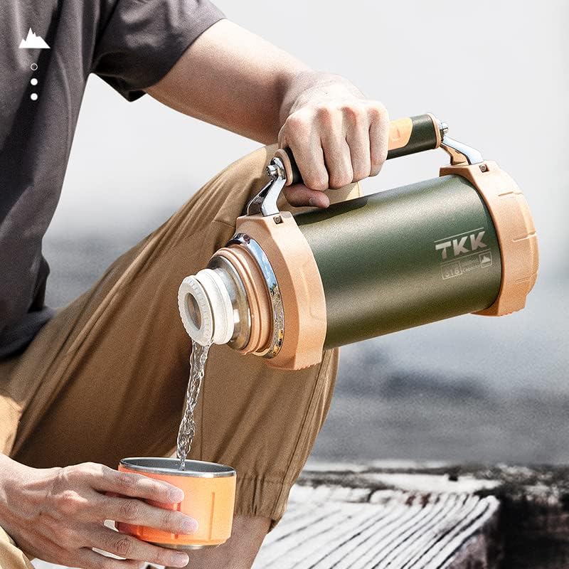 Large Coffee Vacuum for Hot Drinks Stainless Steel 2QT 64oz Insulated Bottle With Cup Handle Keeps Liquids Hot And Cold For Up To 24 For Outdoor Gathering Camping - Image 8