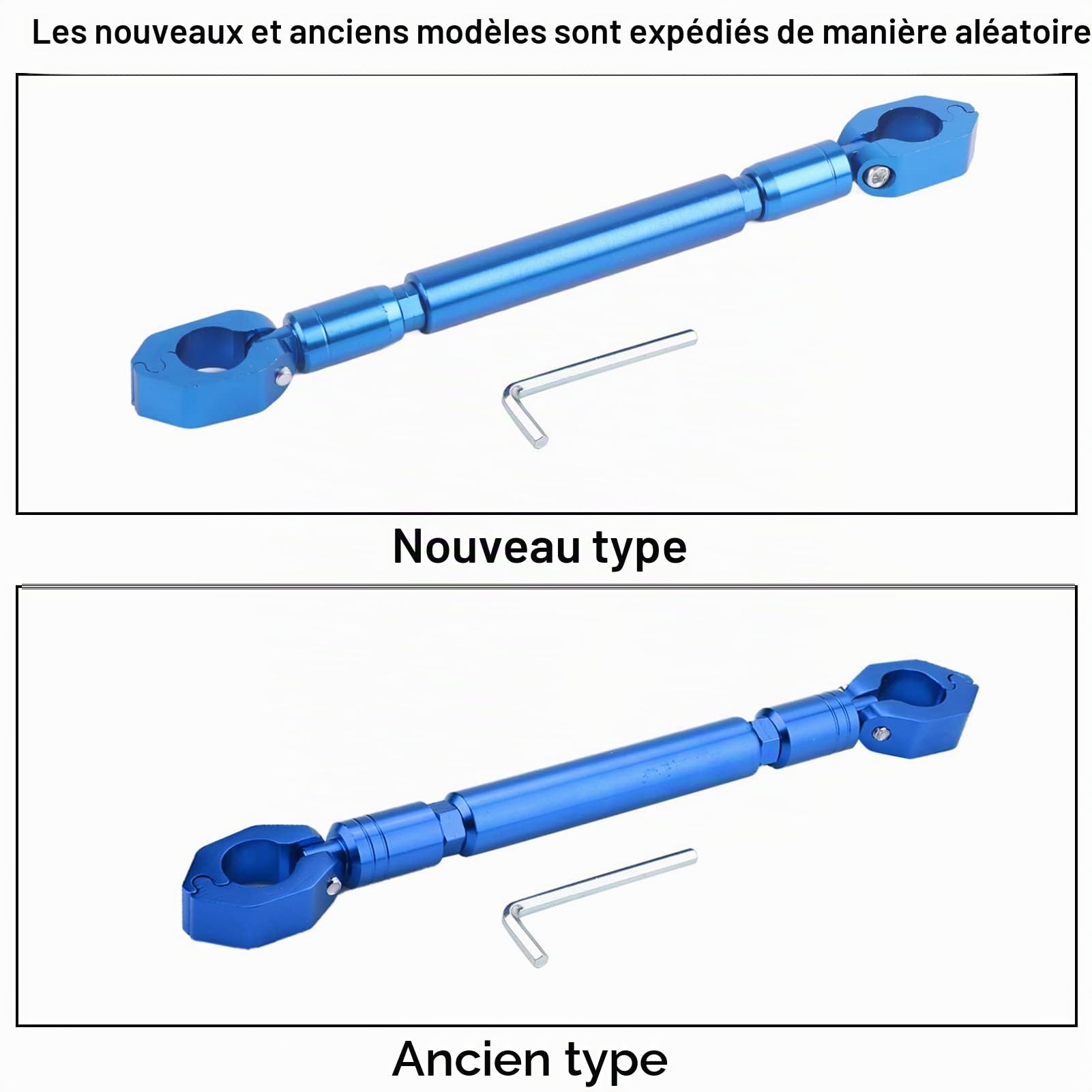 Qiilu Barre D'équilibre De Moto Pour Guidon De 22mm En Alliage D'aluminium - Bleu