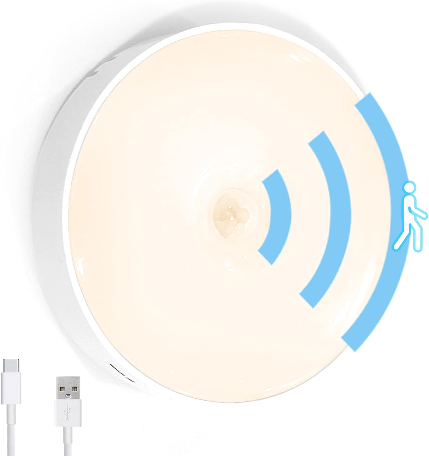 Motion Sensor Night Light – Motion Sensor Closet LED Light: Adjustable Brightness, USB Rechargeable (400 MAh Battery), Multi-Mount Design