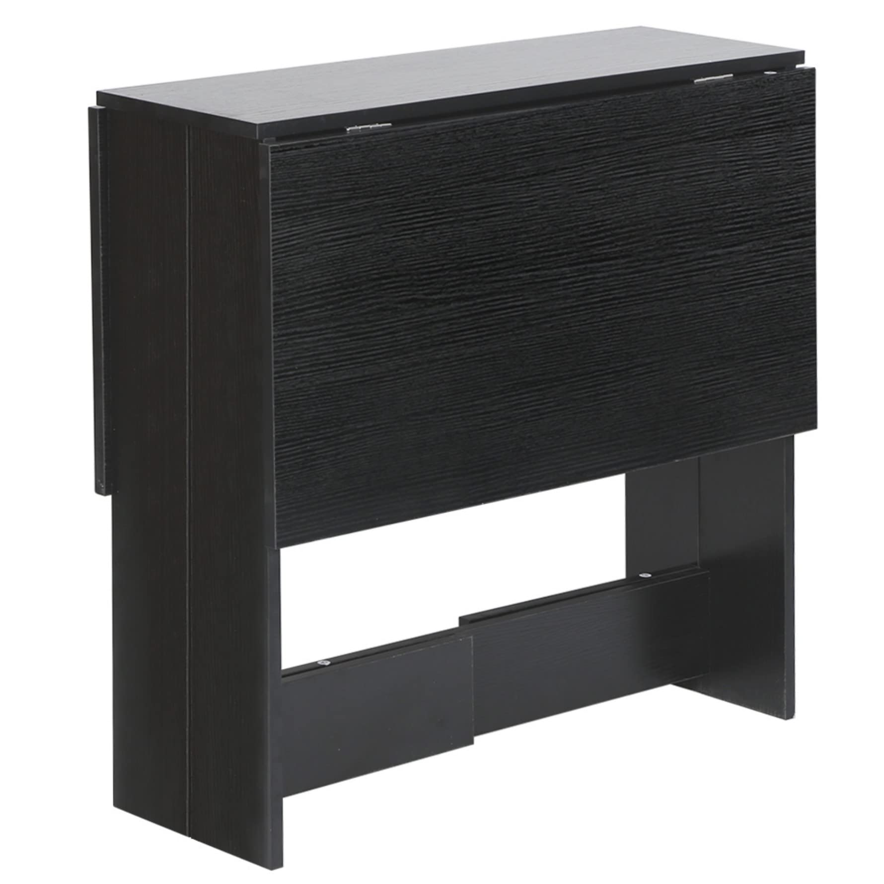 LANTUS Tavolo Consolle a Ribalta con Vano Mensola, Tavolino da Salotto e Cucina Pieghevole Salvaspazio,Tavolo Richiudibile, Tavolo Pieghevole, Legno,per 4-6 Persone (103 * 76 * 73,4 cm (nero))