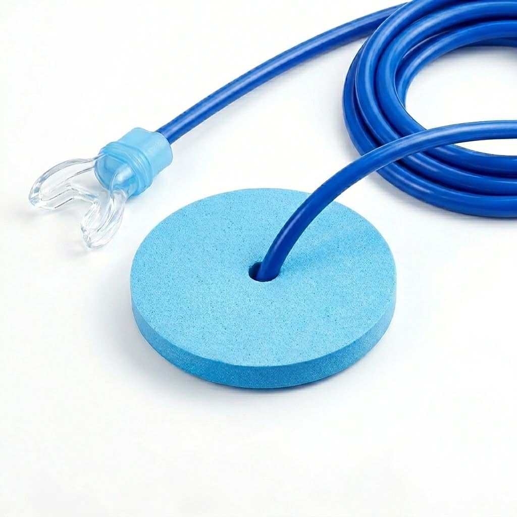 Dry Snorkel for Swimming Snorkel for Training, Full Face Snorkeling Gear, Breathing Tube for Underwater Practice, Diving Equipment Apparatus for Adults Open Water Stream,200cm