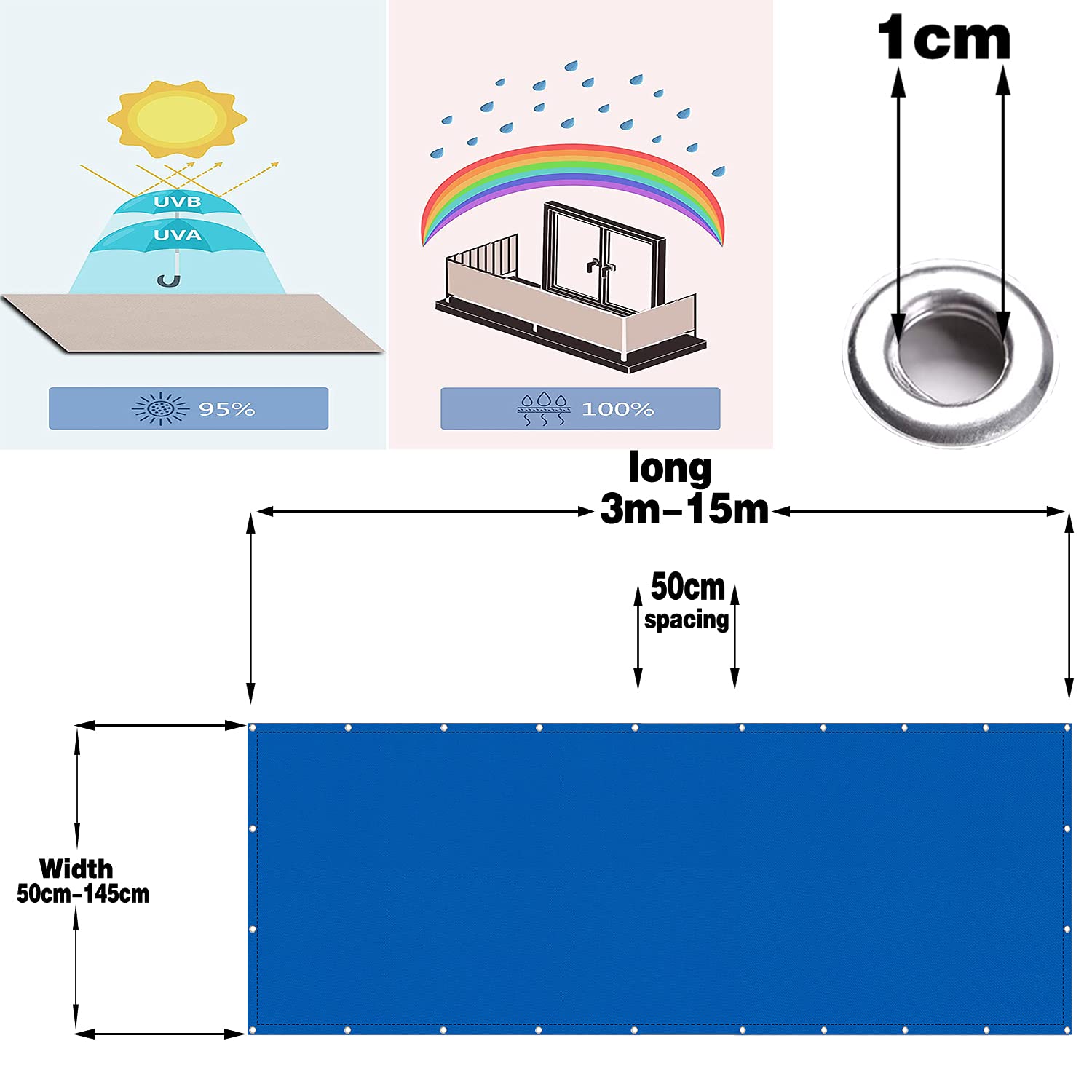 Fascette stringicavo in nylon per patio, recinzione, cortile, portico, protezione solare, protezione per la privacy, resistenti alle intemperie, resistenti ai raggi UV, soluzione per la gestione dei