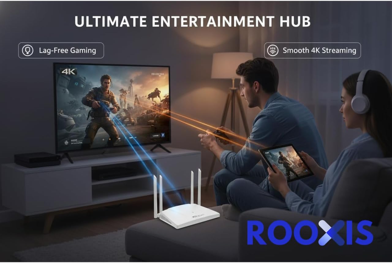 WiFi Router AC1200 Dual Band - Wireless Internet Router for Home | Gigabit Ethernet Ports, 4 High-Gain Antennas, VPN Support | Gaming Router 2500 Sq Ft Long Range Coverage 8 61VnGyRFj4L. AC SL1280