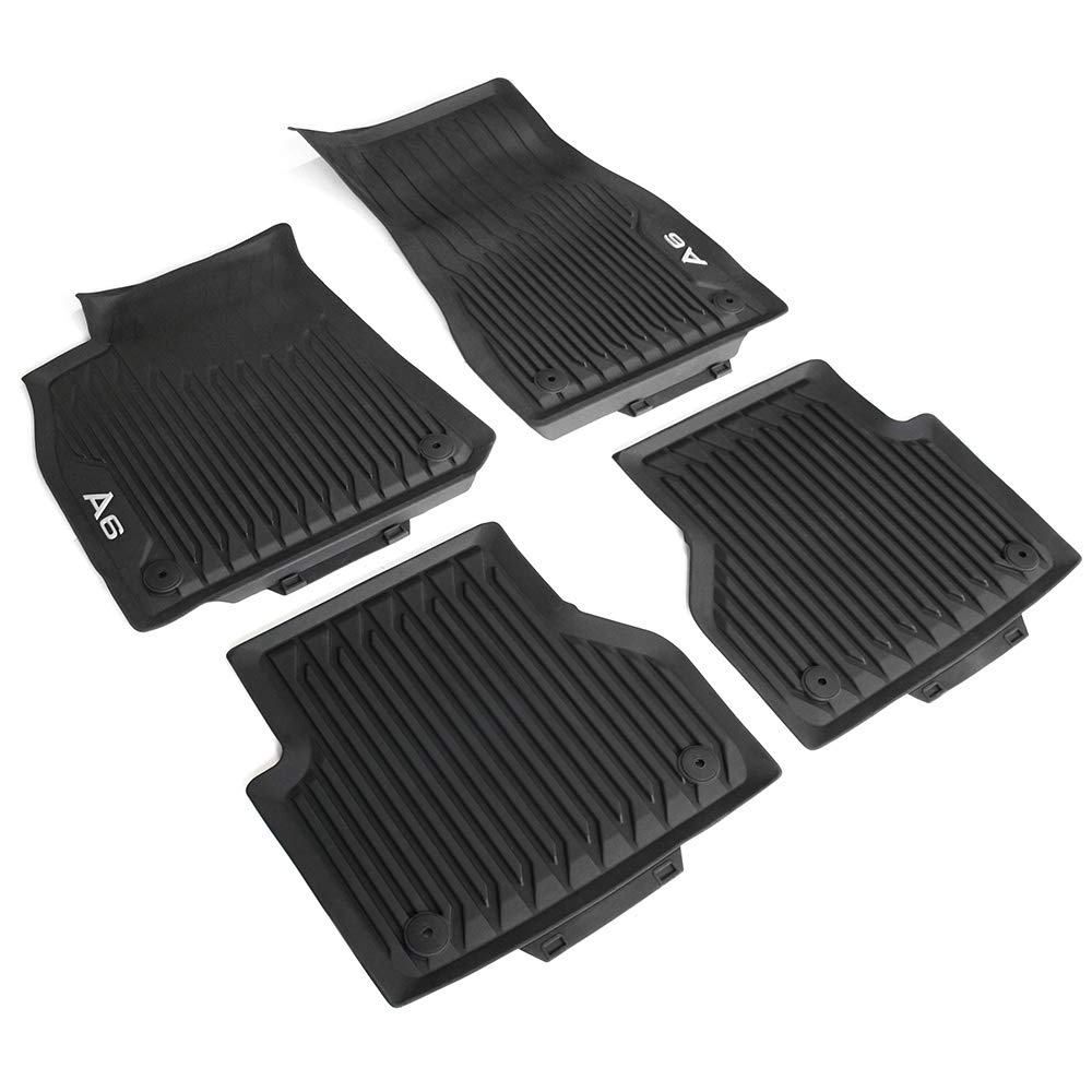 Audi 4K1061501041 4K0061511041 Premium Gummi Fußmatten 4X Gummimatten Allwettermatten schwarz, mit A6 Schriftzug, nur für Typ C8 4A ab Modelljahr 2019