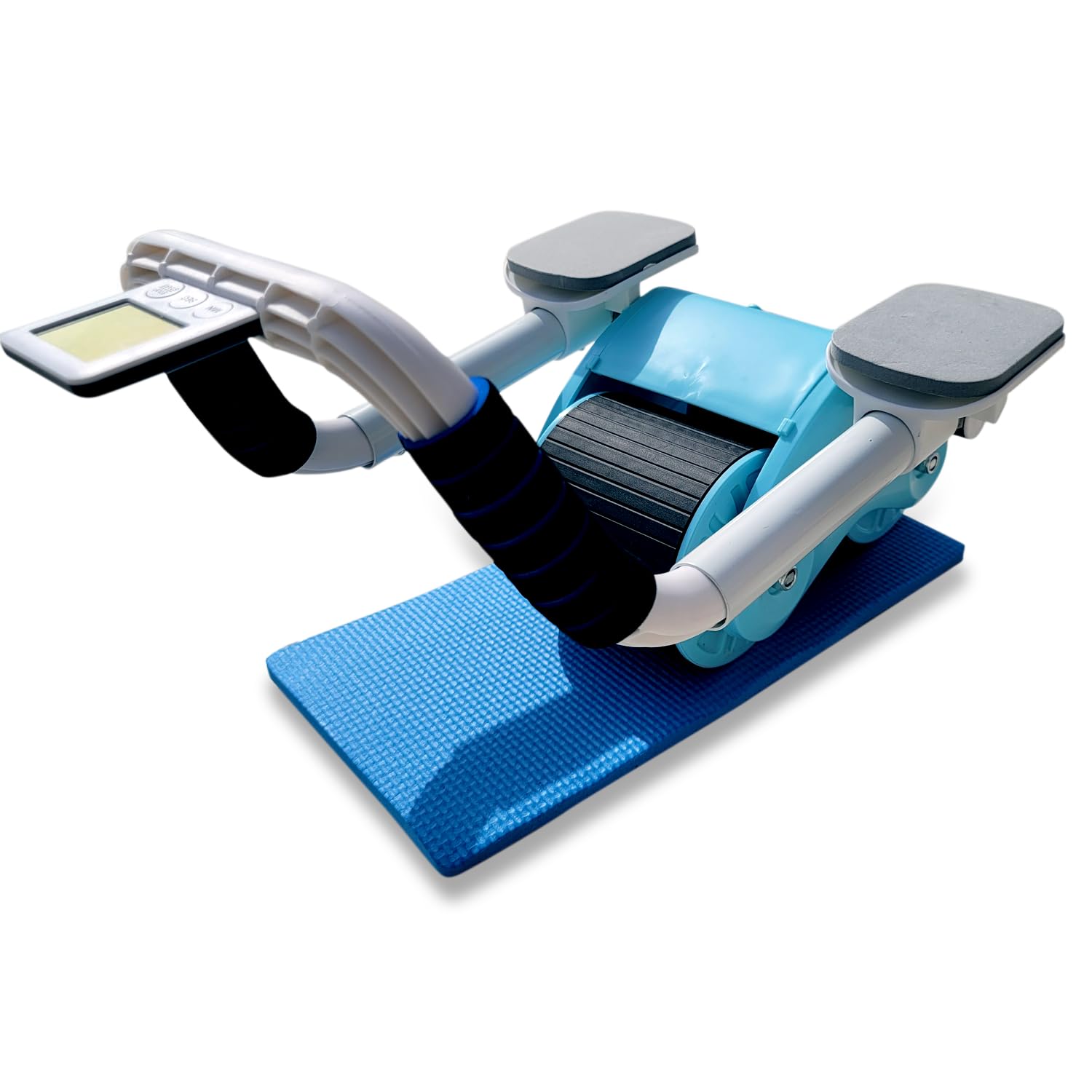 KRESHU Intelligent Timing Automatic Rebound Unisex Abdominal Wheel Plank AB Roller Wheel With Elbow Support Training Equipment For Core Strength Training Home & Gym Fitness Exercise(1-Pcs) Light Blue